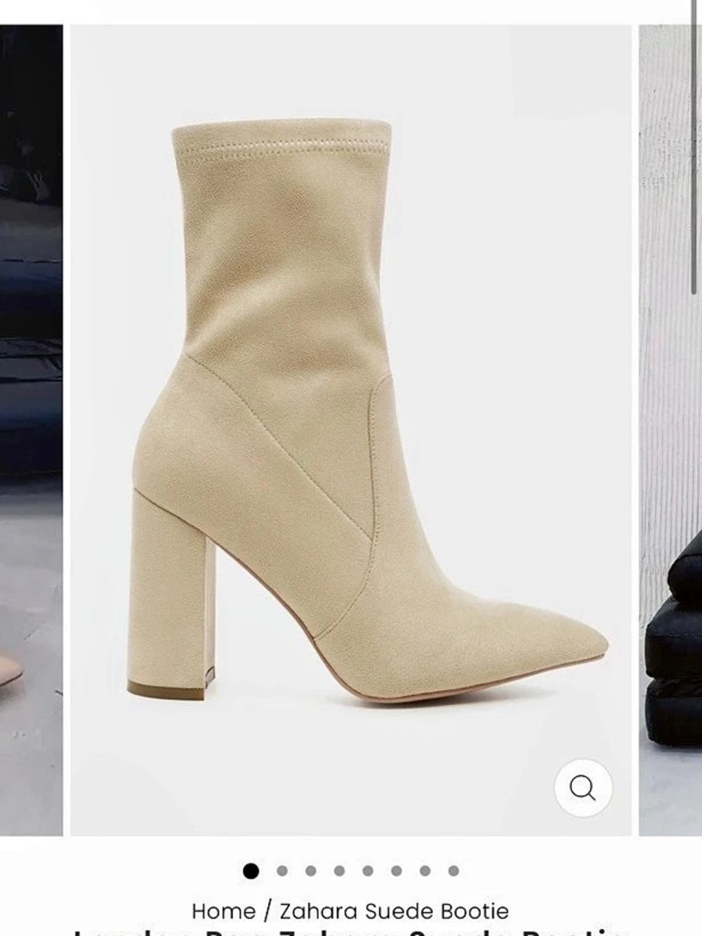 London Rag Zahara Suede Bootie in Beige US 5 NWT